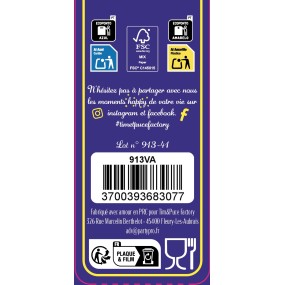 ASSIETTES FESTONNEES 23CM VIOLET ET OR X 8