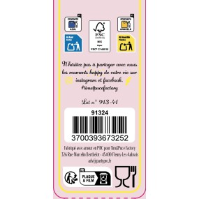 ASSIETTES FESTONNEES 23CM ROSE PASTEL ET OR X 8