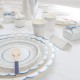 ASSIETTES A DESSERT FESTONNEES FLEUR BLEUE 18CM X 8