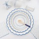 MARQUE-PLACES FESTONNES FLEUR BLEUE X 8PCS