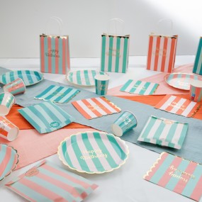 SACS PAPIER HAPPY BIRTHDAY MULTICOLORES X 4