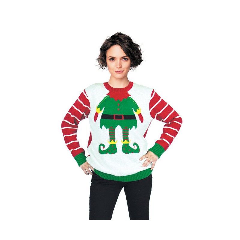 pull moche de Noël lutin