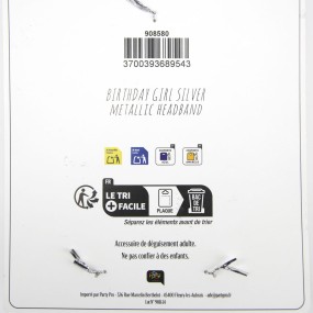 DIADEME BIRTHDAY GIRL COEUR ARGENTE