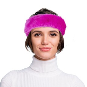 BANDEAU FOURRURE ROSE FLUO