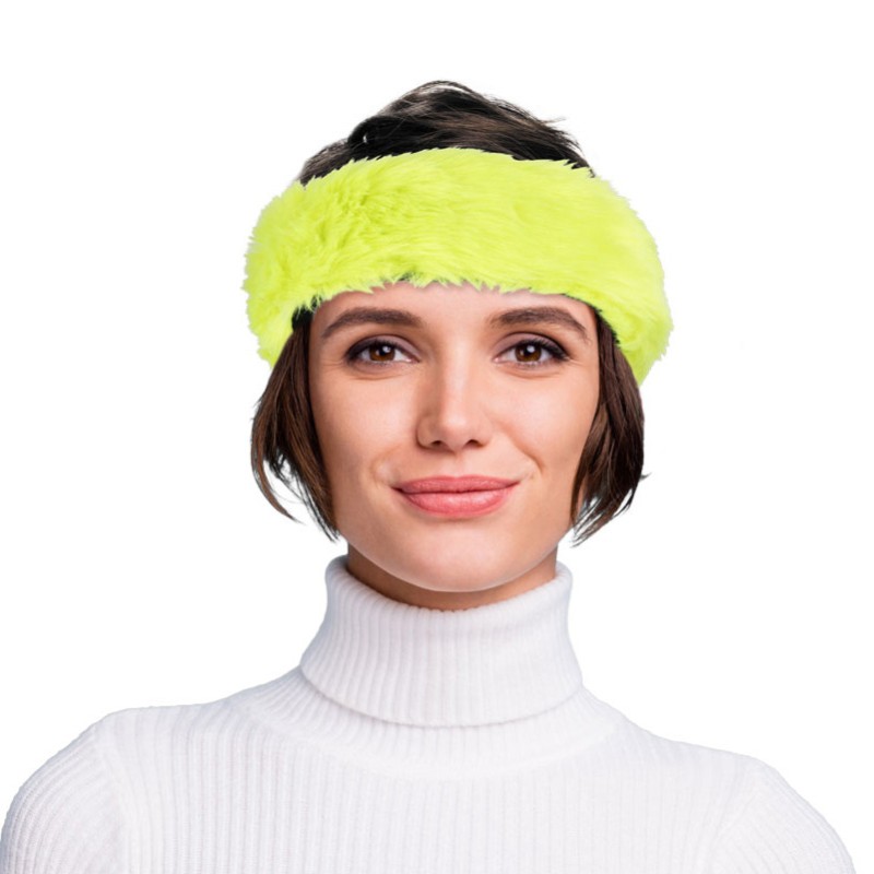 BANDEAU FOURRURE JAUNE FLUO