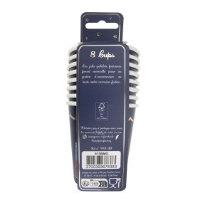 GOBELETS FESTONNES 200ML BLEU MARINE ET OR X 8