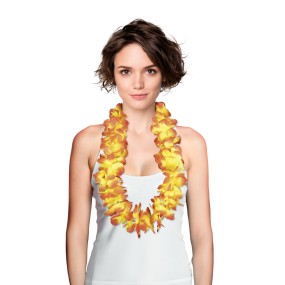 Collier Hawaï vahiné orange