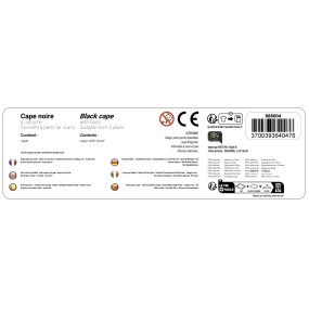 CAPE CAPUCHE NOIRE 95CM