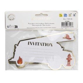 SET DE 8 INVITATIONS POMPIERS