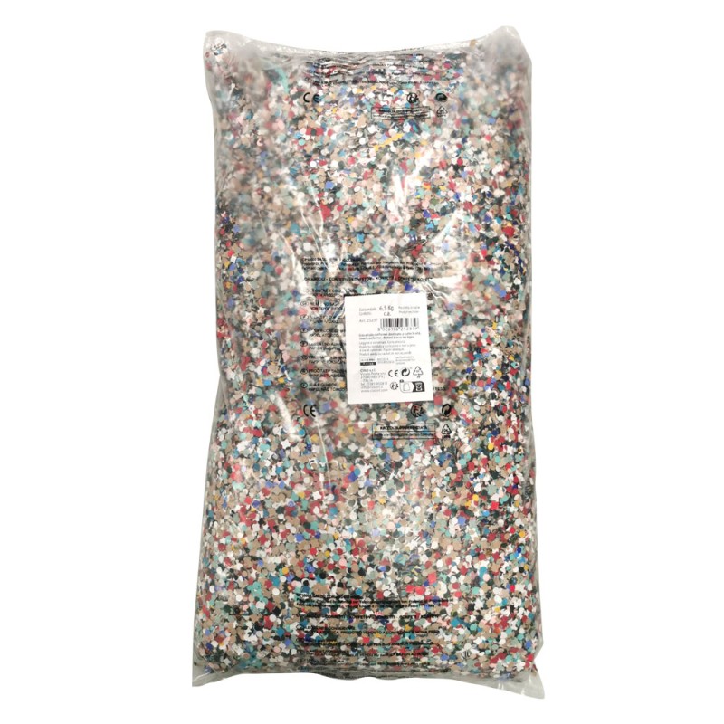 sac de 6,5 kg de confetti multicolor