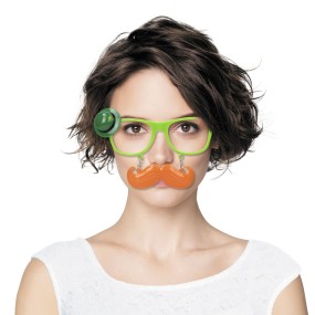 Lunette St Patrick avec moustache rousse