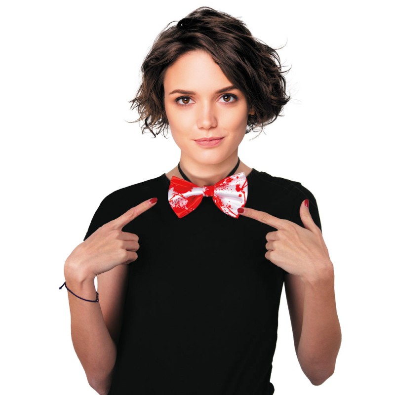 NOEUD PAPILLON BLANC ENSANGLANTE