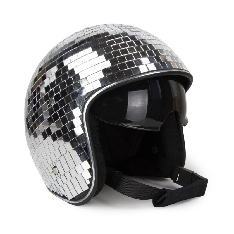 Imitation de casque pour 2 roues recouvert comme une boule disco