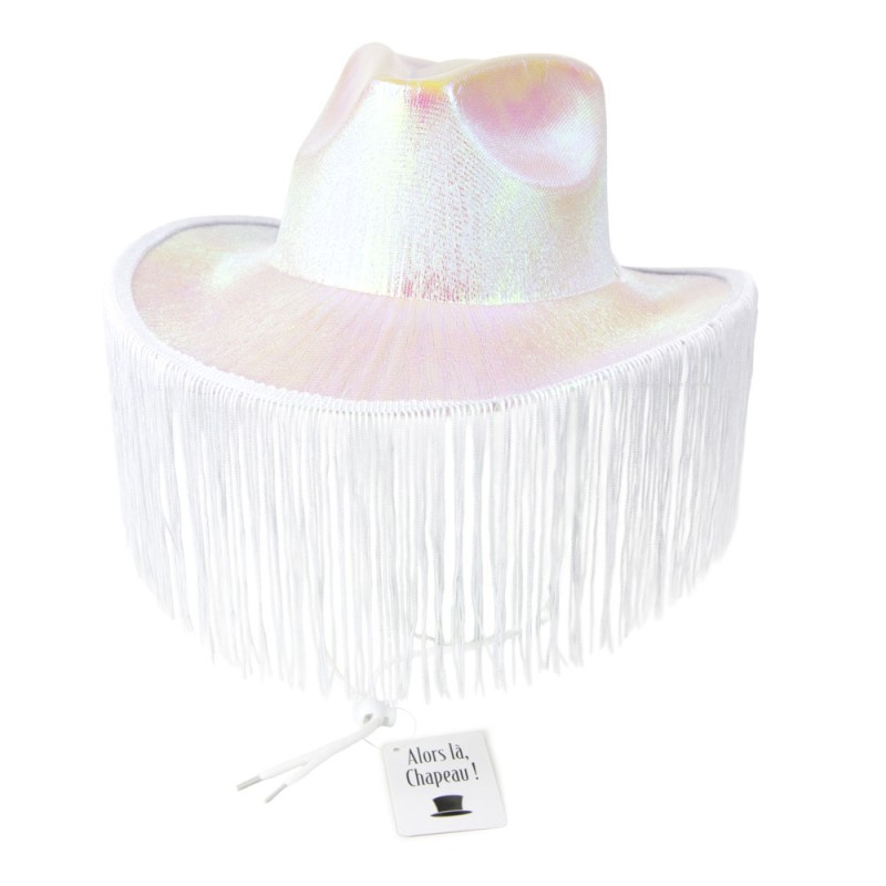 Chapeau cowboy blanc. effet irisé
