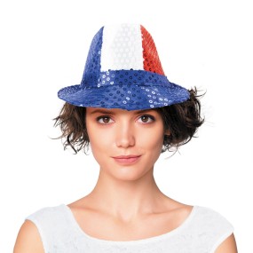 chapeau borsalino tricolore sequins