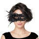 MASQUE VENITIEN SEQUINS NOIRS ET FLEUR