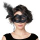 MASQUE VENITIEN NOIR A PLUME
