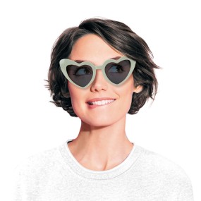 Lunettes en forme de coeur couleur vert sauge