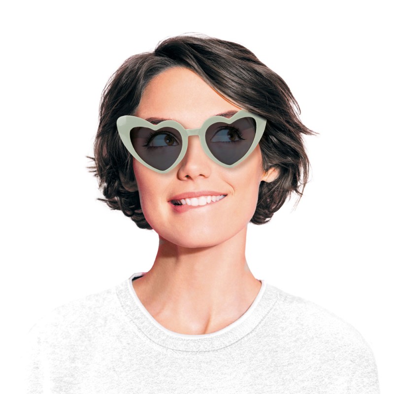 Lunettes en forme de coeur couleur vert sauge