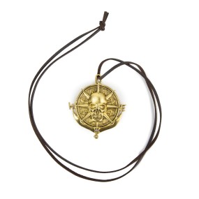 Médaillon pirate doré avec tête de port
