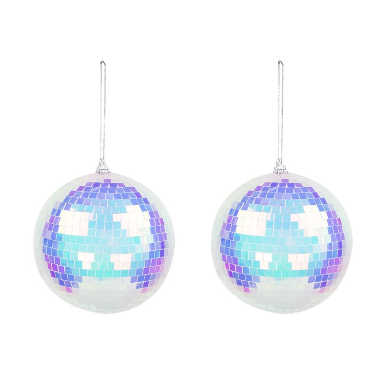 BOULE DISCO IRISEE WHITE 10CM x2