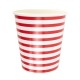 Gobelets 200 ml rayés blanc et rouge façon bayadère