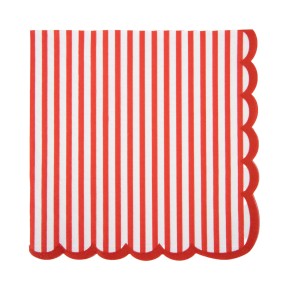 Serviette rayé rouge et blanche façon bayadère