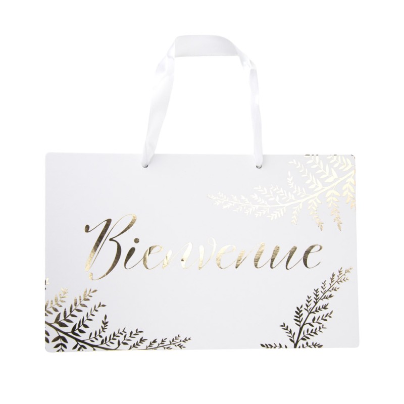 panneau bienvenue fougère blanche
