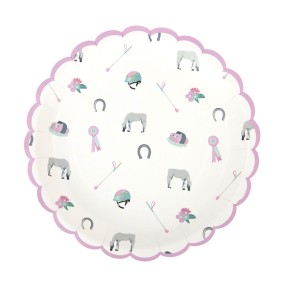 Assiette motif cheval équitation