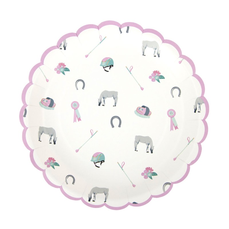 Assiette motif cheval équitation