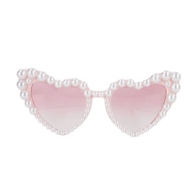 LUNETTES VINTAGE COEUR PINK AVEC PERLES