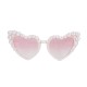 LUNETTES VINTAGE COEUR PINK AVEC PERLES