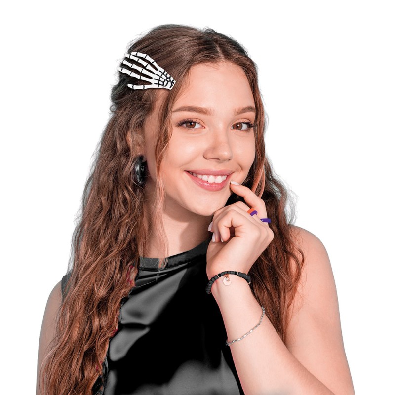 BARRETTES MAIN DE SQUELETTE X 2