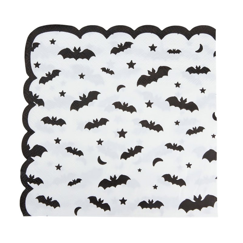 SERVIETTES FESTONNEES 33X33CM CHAUVE SOURIS X 16