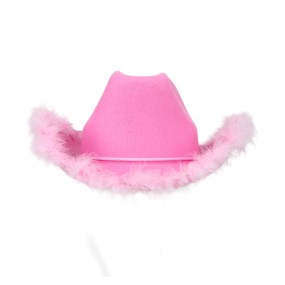 CHAPEAU COWGIRL PINK PLUME