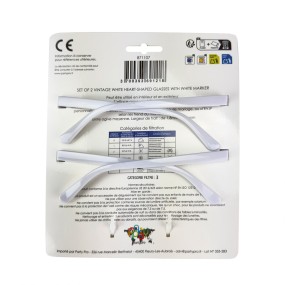 SET 2 LUNETTES VINTAGE COEUR BLANC AVEC MARQUEUR BLANC