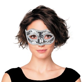 MASQUE VENITIEN SEQUINS ARGENT