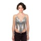 TOP FEMME METALLISE ARGENTE