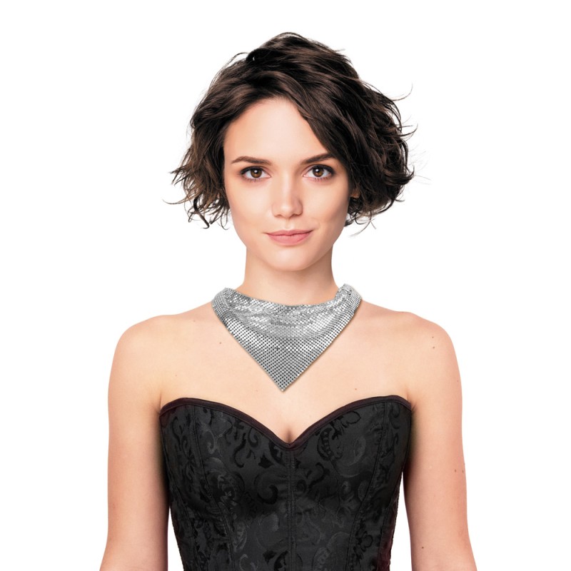 BANDANA BIJOU METALLISE ARGENTE