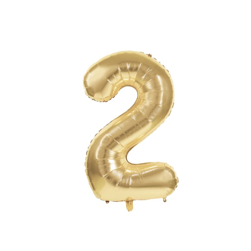 BALLON MYLAR CHIFFRE 2 OR 36CM