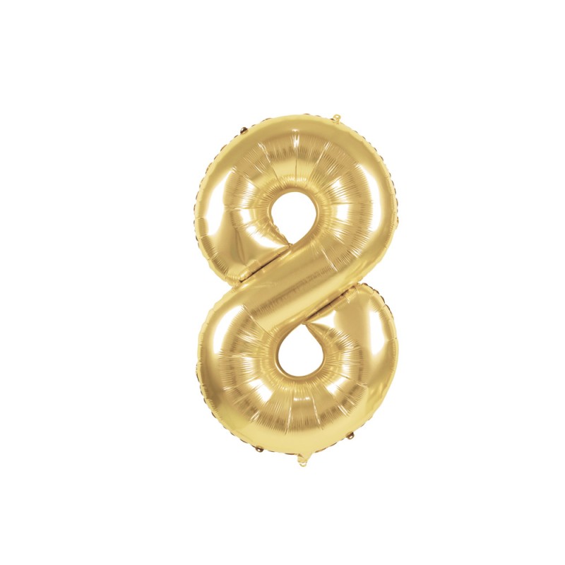 BALLON MYLAR CHIFFRE 8 OR 36CM