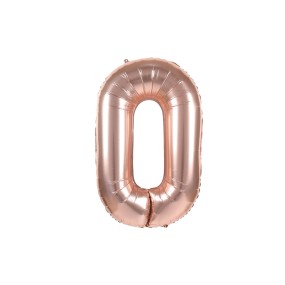 BALLON MYLAR CHIFFRE 0 ROSE...