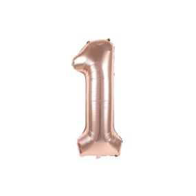 BALLON MYLAR CHIFFRE 1 ROSE...