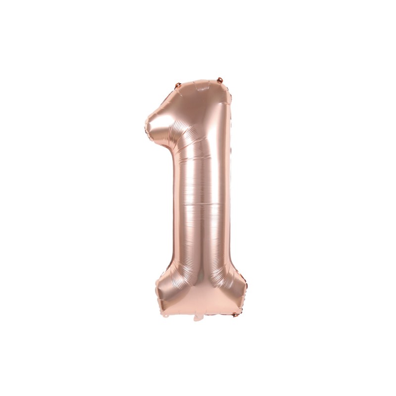 BALLON MYLAR CHIFFRE 1 ROSE GOLD 36CM