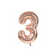 BALLON MYLAR CHIFFRE 3 ROSE GOLD 36CM