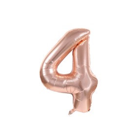 BALLON MYLAR CHIFFRE 4 ROSE...
