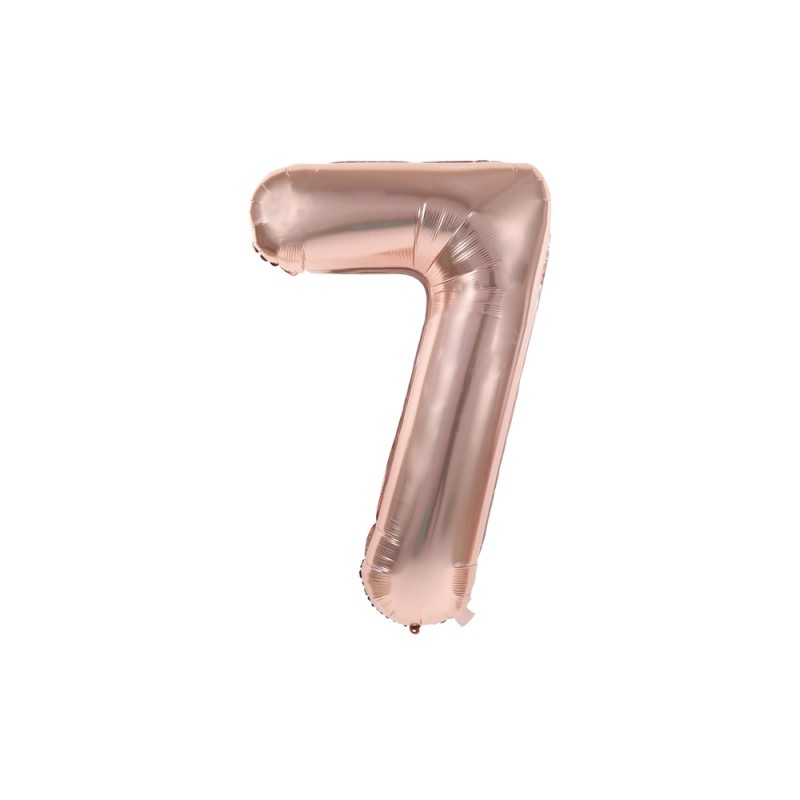 BALLON MYLAR CHIFFRE 7 ROSE GOLD 36CM