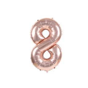 BALLON MYLAR CHIFFRE 8 ROSE...