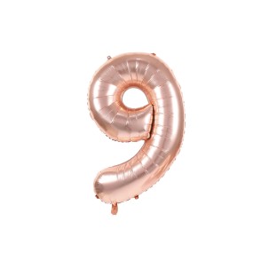 BALLON MYLAR CHIFFRE 9 ROSE...
