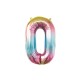 BALLON MYLAR CHIFFRE 0 IRISE PASTEL 36CM